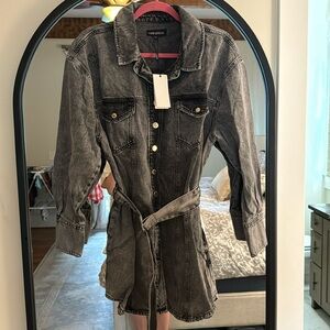 Retrofete Black Jean Odette Shirt Dress